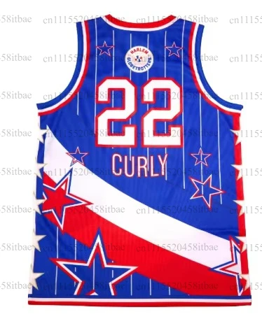 Harlem Globetrotters' Thunder '# 23 Basketball Suit White and Red/Blue Star Printed Breathable Home Mesh