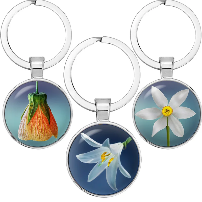 LLavero de flores con personalidad para mujer, colgante de llave de coche, joyería de flores, accesorios de recuerdo creativos, regalo de amante