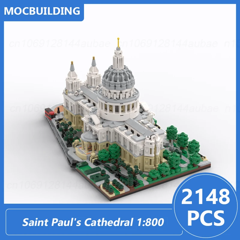 Katedra Świętego Pała w skali 1:800 architektura Model Moc klocki Diy montaż cegieł wyświetlacz zabawki świąteczne prezenty 2148 sztuk