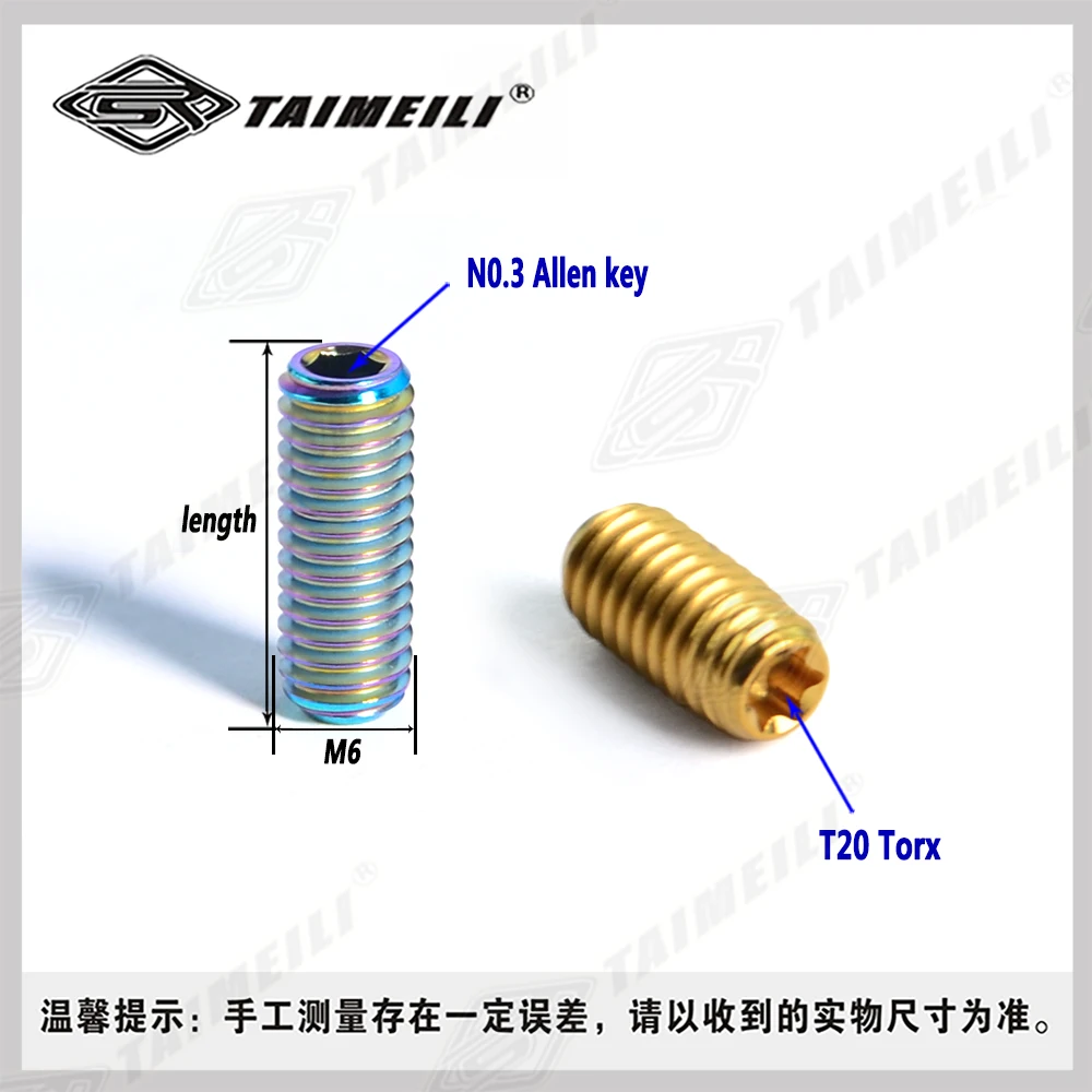 TAIMEILI 1 Stück Titanlegierung Oberdraht M6 * 8/12/16mm Flachendiger Oberdraht zur Modifikation und Reparatur für Fahrräder – Detail 3
