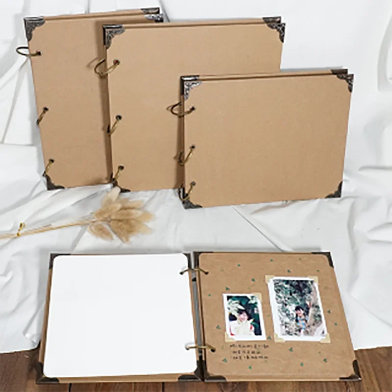 Handdrawn Kraft Paper Blank Photo Album  DIY Graduation Album Wedding Guest Book Anniversary Travel Memory Holiday gifts