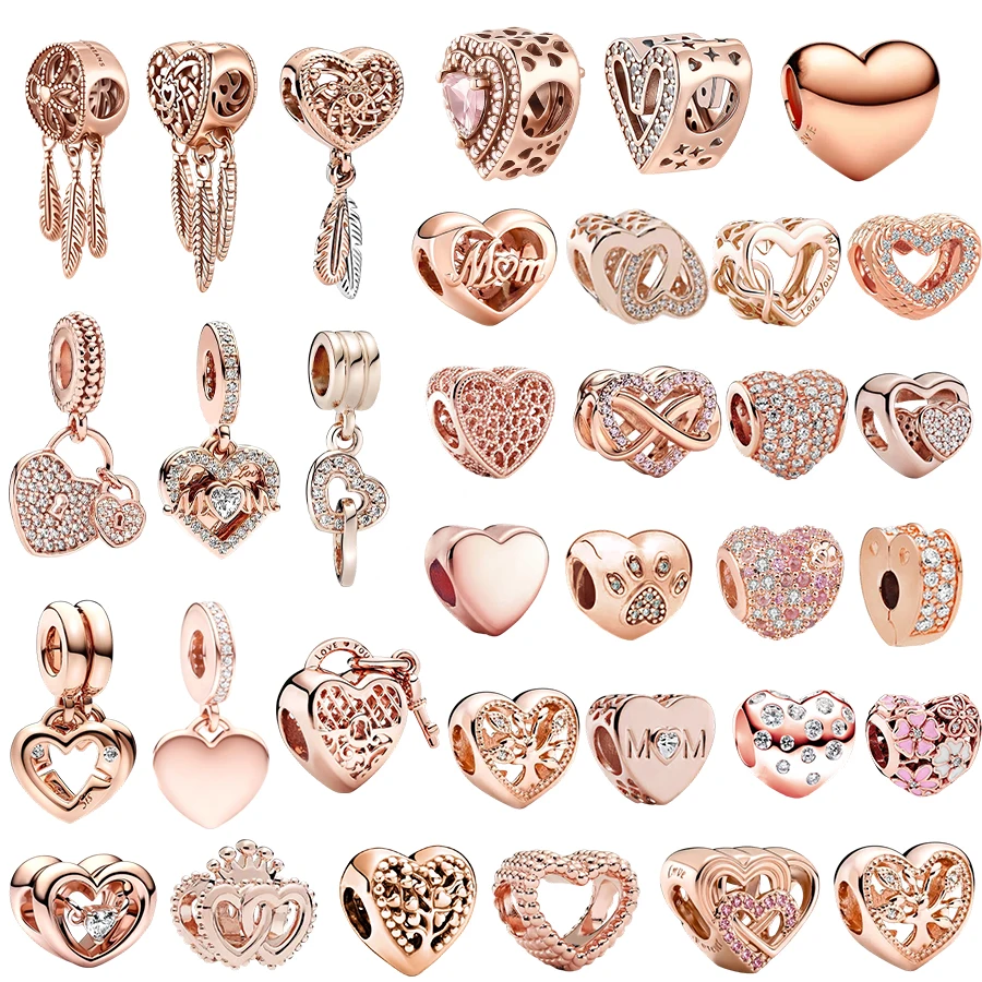 رائجة البيع لتقوم بها بنفسك تألق بافي القلب أقفال استرخى وشجرة العائلة القلب خرز تميمة صالح الأصلي الفضة 925 سوار مجوهرات هدية