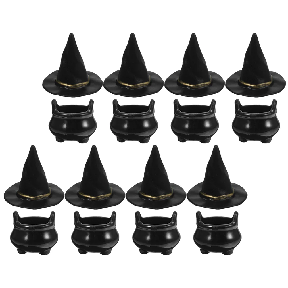 Halloween Cosplay Costume Witch Hat Mini Miniature DIY Accessories Decor Kettle