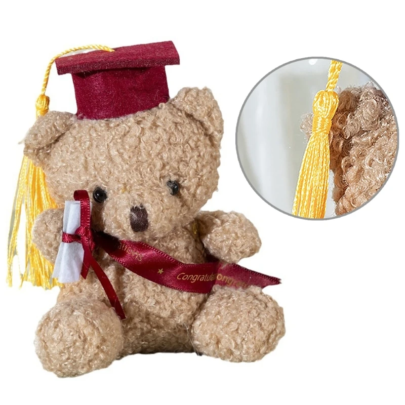 Plush Toy Stuffed Bear Graduate Student Souvenir Graduation Gift Bachelors Hat Graduation Hat Gift for Schools