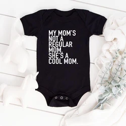 She's a Cool Mom Baby Boy Girl Clothes Summer Home Casual Newborn Oneseis Pajamas Cotton Black Toddelr Romper Free Shipping