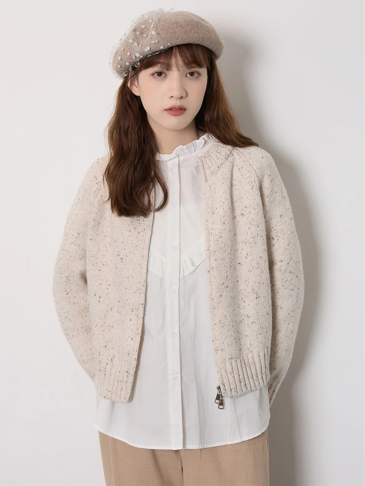 

Двусторонний вязаный длинный шерстяной кардиган Annuus, повседневный, милый, новый дизайн, зимняя мода, женский топ