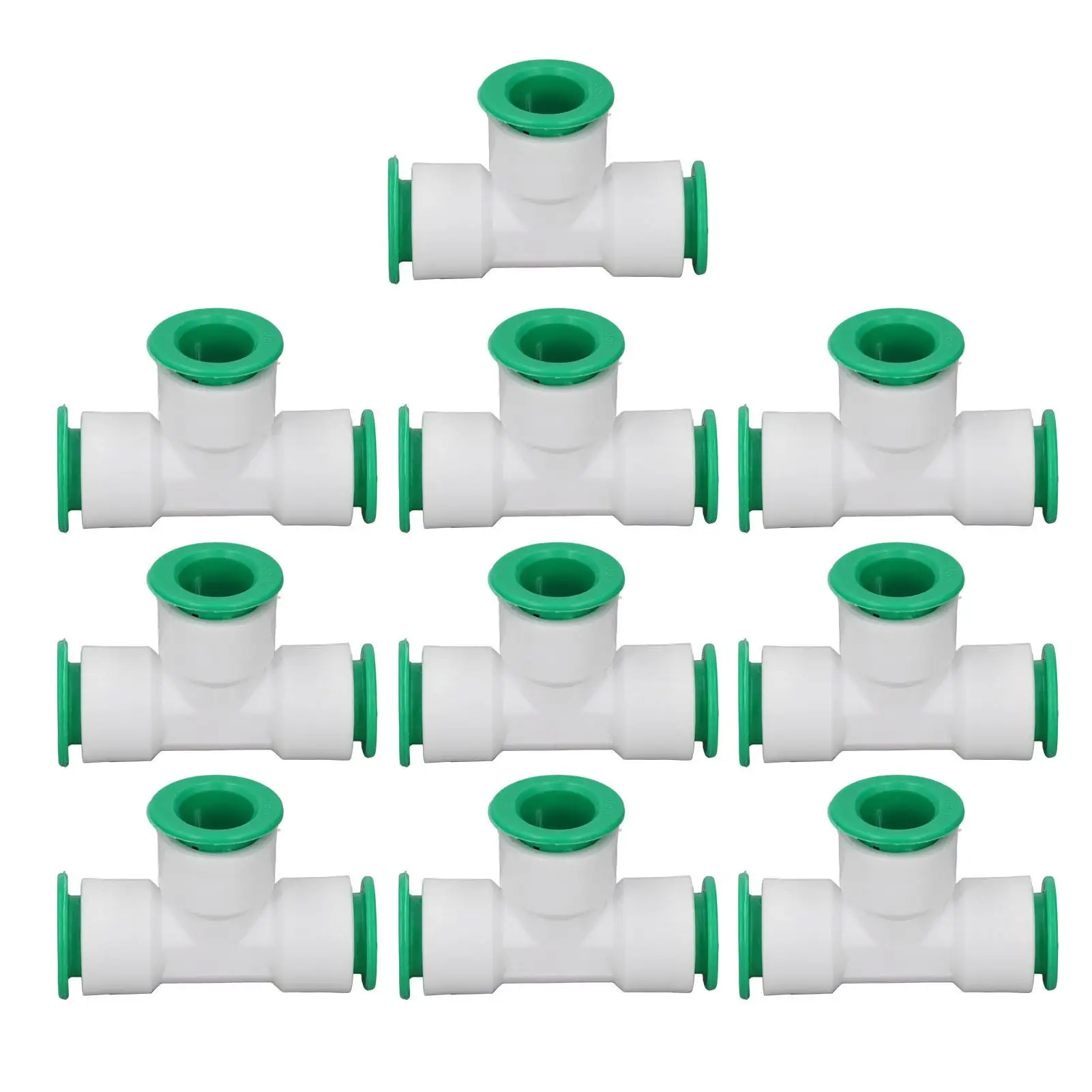 

10Pcs Brass Tee Connector 3-Way Push Fit Hose Adapter for Water for irrigation System