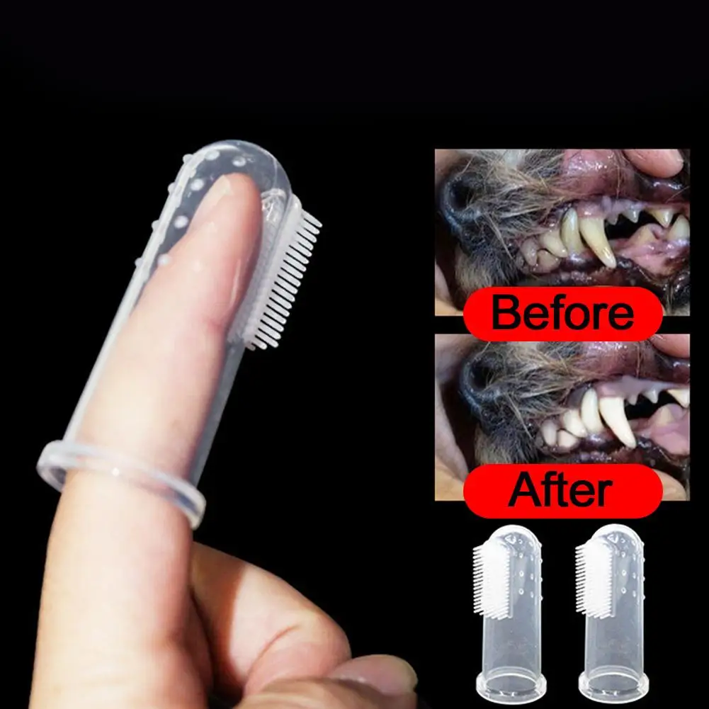 Pet Finger Toothbrush Super Soft Dog Cat Cleaning Toothbrush Stomatitis Remove Supplies Breath Tartar Teeth Prevent Bad Car O3B5