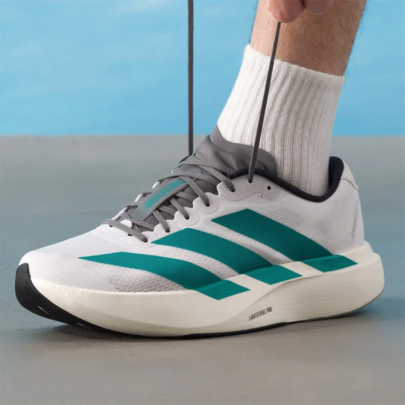 Zapatillas adidas Adizero White Teal ligeras para correr, zapatillas deportivas Lightstrike Pro de malla transpirable para maratón, para hombre y mujer JS4487