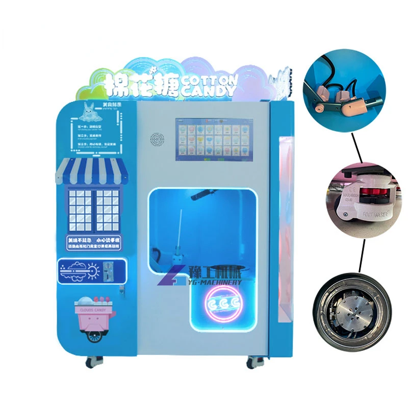 Automic Commercial Smart Marshmallow Making Machine Cotton Candy Maker Machine Robot Machines for Small Businesses