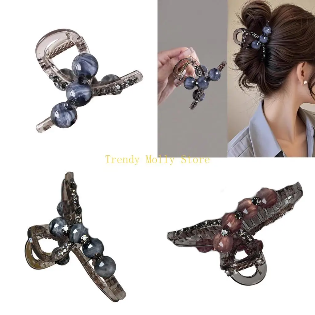 

N5KB Заколка для волос с жемчугом и стразами, нескользящая конструкция, легкая заколка для волос для женщин и девочек, мягкая на