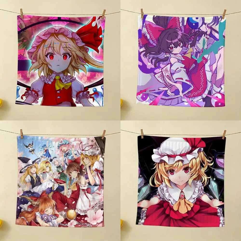 Games T-Touhou Project Polyester Cotton Fabric, For Home Dormitory Hanging Kitchen Towel, Absorbent Wiping Towel