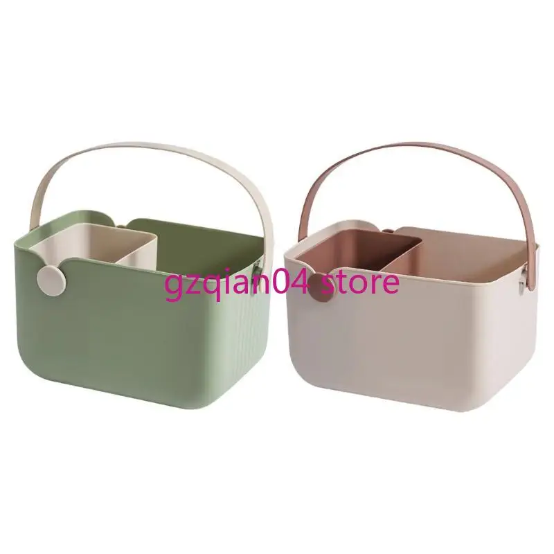 

N7MD Практическая корзина для душа с ручкой прочной корзины для хранения для туалетных принадлежностей и полотенец