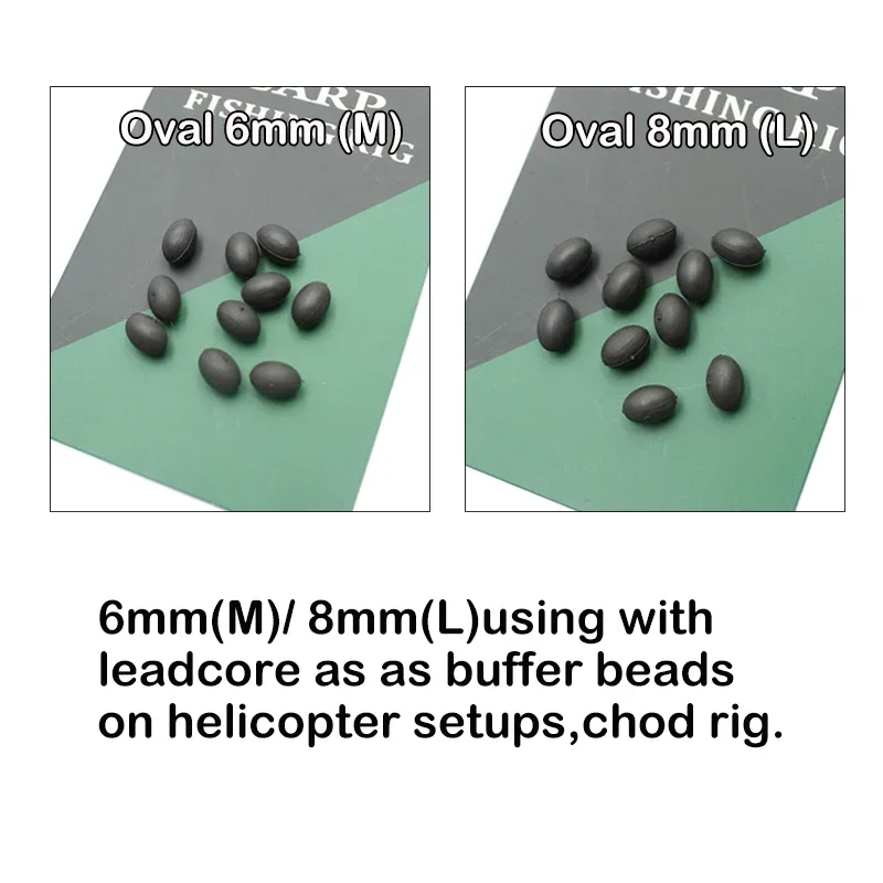 잉어 낚시 액세서리용 텅스텐 타원형 비즈, 리드 코어 또는 무연 리더, 잉어 낚시 터미널 태클 장비, 10 개