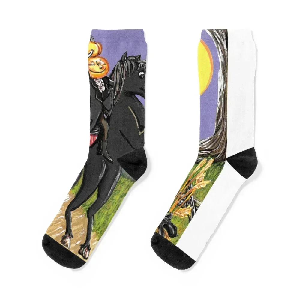 

Headless Horseman Ichabod Crane Sleepy Hollow Exchanging Pumpkin Socks christmas gift cool happy Mens Socks Women's