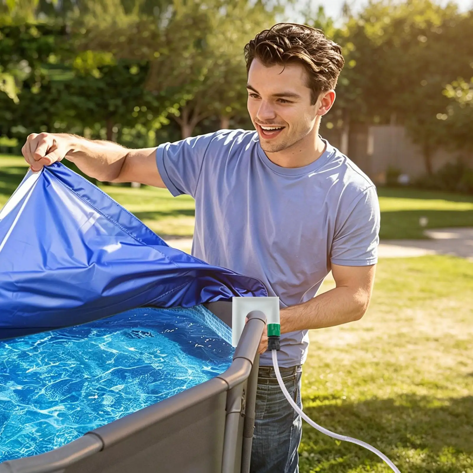 Pool-Schlauchhalter, auslaufsicherer Rohraufhänger, ergonomischer Griff, Schwimmbad-Rohrhalter für den Innen- und Außenbereich, Garten, Bauernhof, Strand