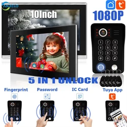 1080P Tuya WiFi Intercom 5 in 1ปลดล็อคกริ่งหน้าประตูวิดีโออินเตอร์คอมสำหรับบ้านระบบรักษาความปลอดภัย