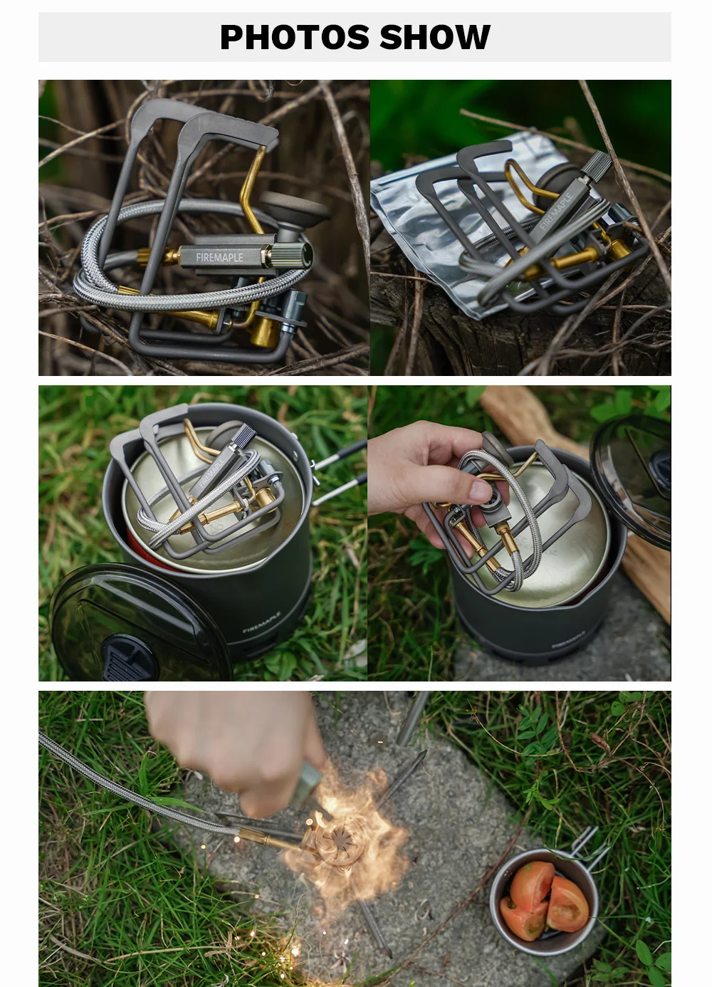 Fire-Maple Petrel Ultraleichter geteilter Titan-Herd, tragbarer Campingbrenner mit Windschutzscheibe, kompaktes Outdoor-Wandern, Kochen – Detail 6