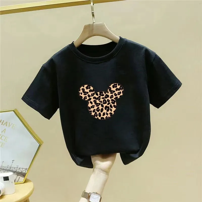 Children T Shirt Lovely Mickeey Print Kids Children Tshirt Cotton T-shirt for Kids Girl Boy Tee Shirts 4 To 12 Years Old 2023