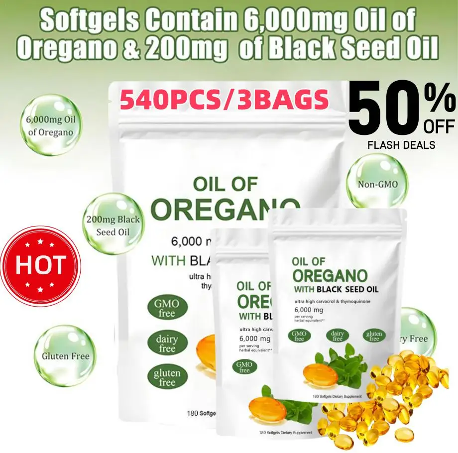 540 uds/3 bolsas de aceite de Oregano cápsula blanda cuidado sistema Mmune salud alta tasa de absorción producto de cuidado corporal Natural puro para adultos