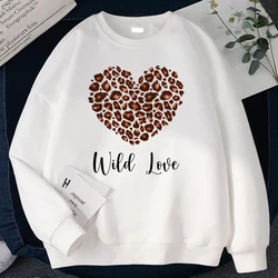 Street Kawaii Women'S Sweatshirts Look This Is Called Wild Love Printing Hoodies Loose Crewneck Pullovers Warm Fleece Clothes