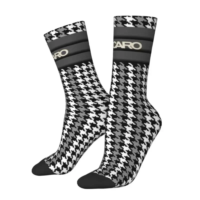 Houndstooth Recaros Pattern Mens Crew Socks Unisex Cute 3D Printed Dress Socks