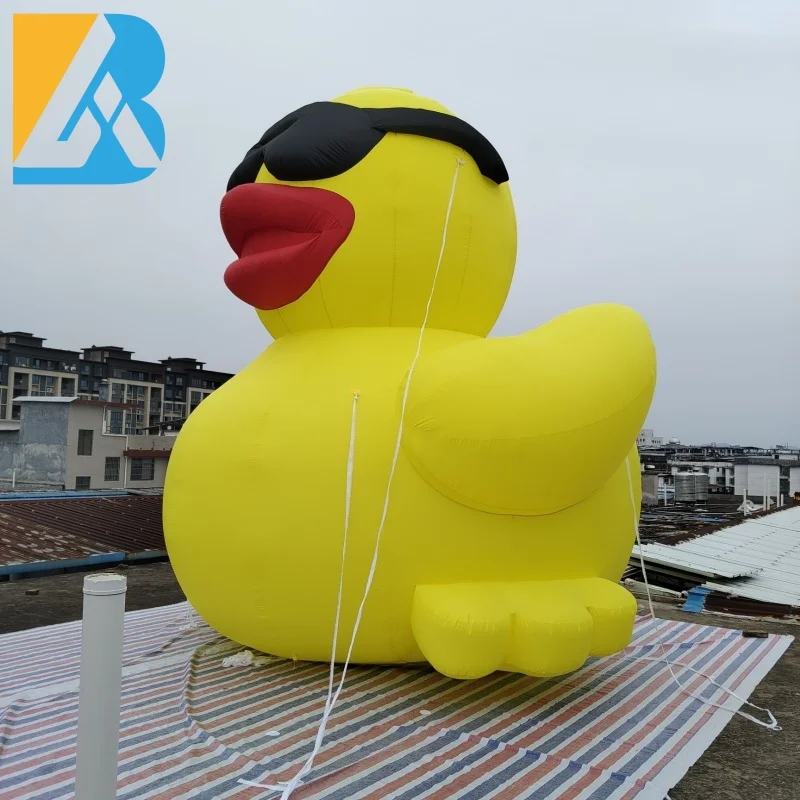 Customized Yellow Big Blow up Duck with Sunglasses for 20 Theme Party Toys