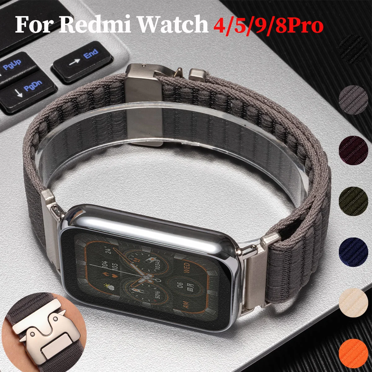 Nylon Band for Xiaomi Redmi Watch 4/5 Smart Strap Replacement Sport Bracelet For Xiaomi Miband 9Pro 8Pro SmartWatch Wristband