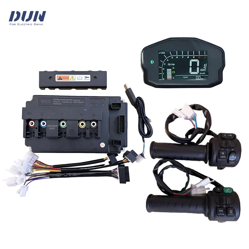 em100 100A Votol Peak 330A Brushless DC Controller with DKD Display and T08 Throttle Match 4000W Motor Power