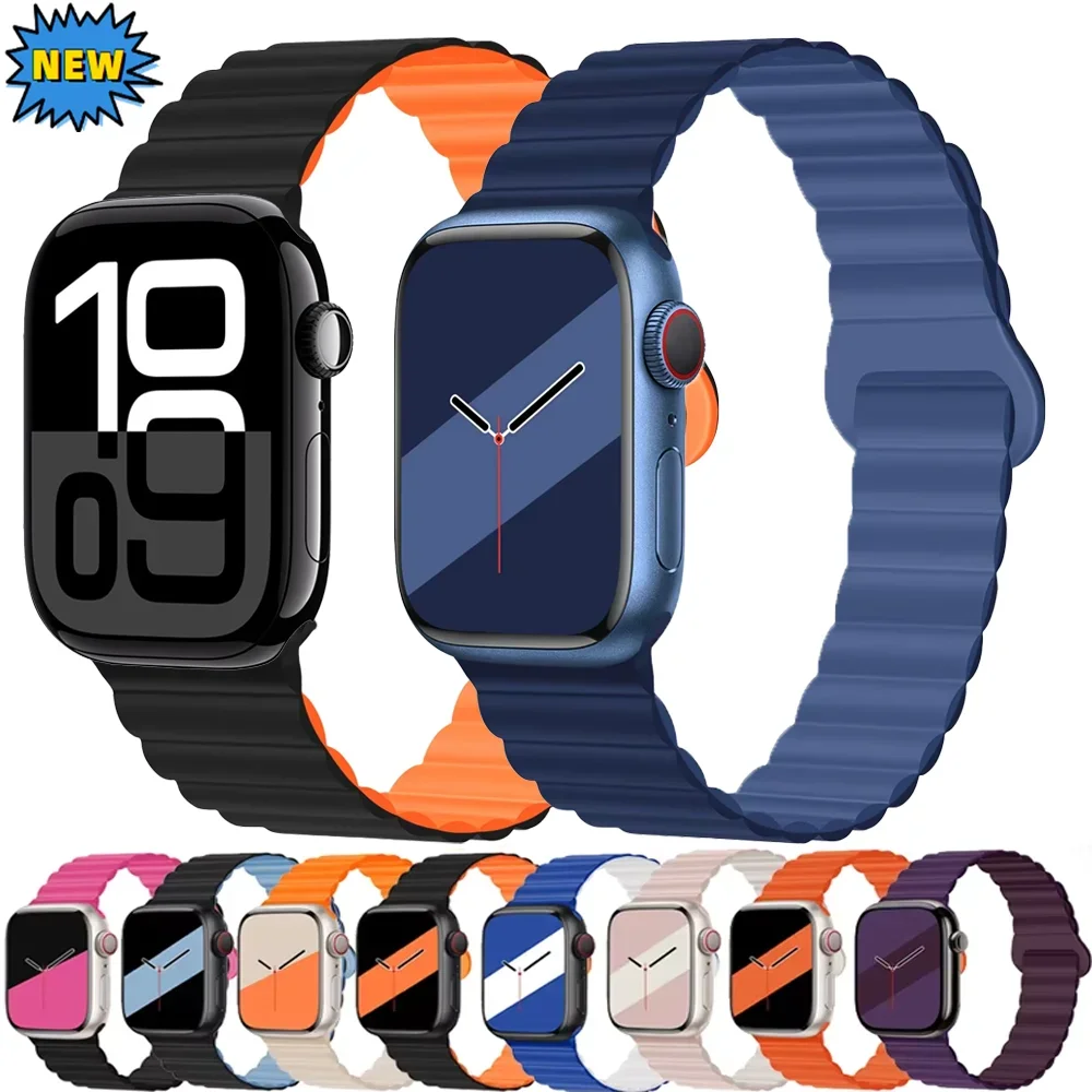 Cinturino magnetico in morbido silicone per Apple Watch 11 10 46mm 42mm Ultra 3 49mm Bracciale iWatch 9 8 7 6 5 4 SE3 45/41mm 40/44mm Correa