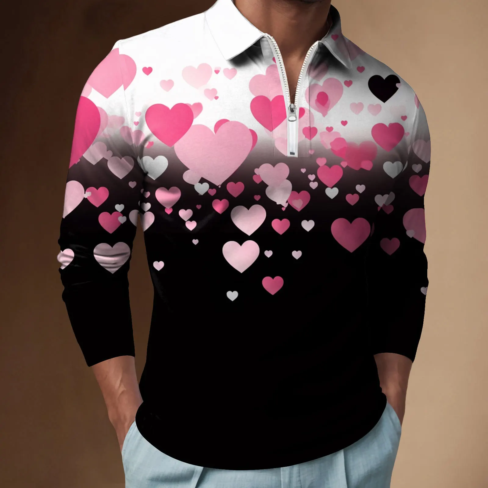 

Повседневная рубашка-поло с длинным рукавом, свободного кроя, с принтом, из хлопка, стильная мужская рубашка-поло с принтом