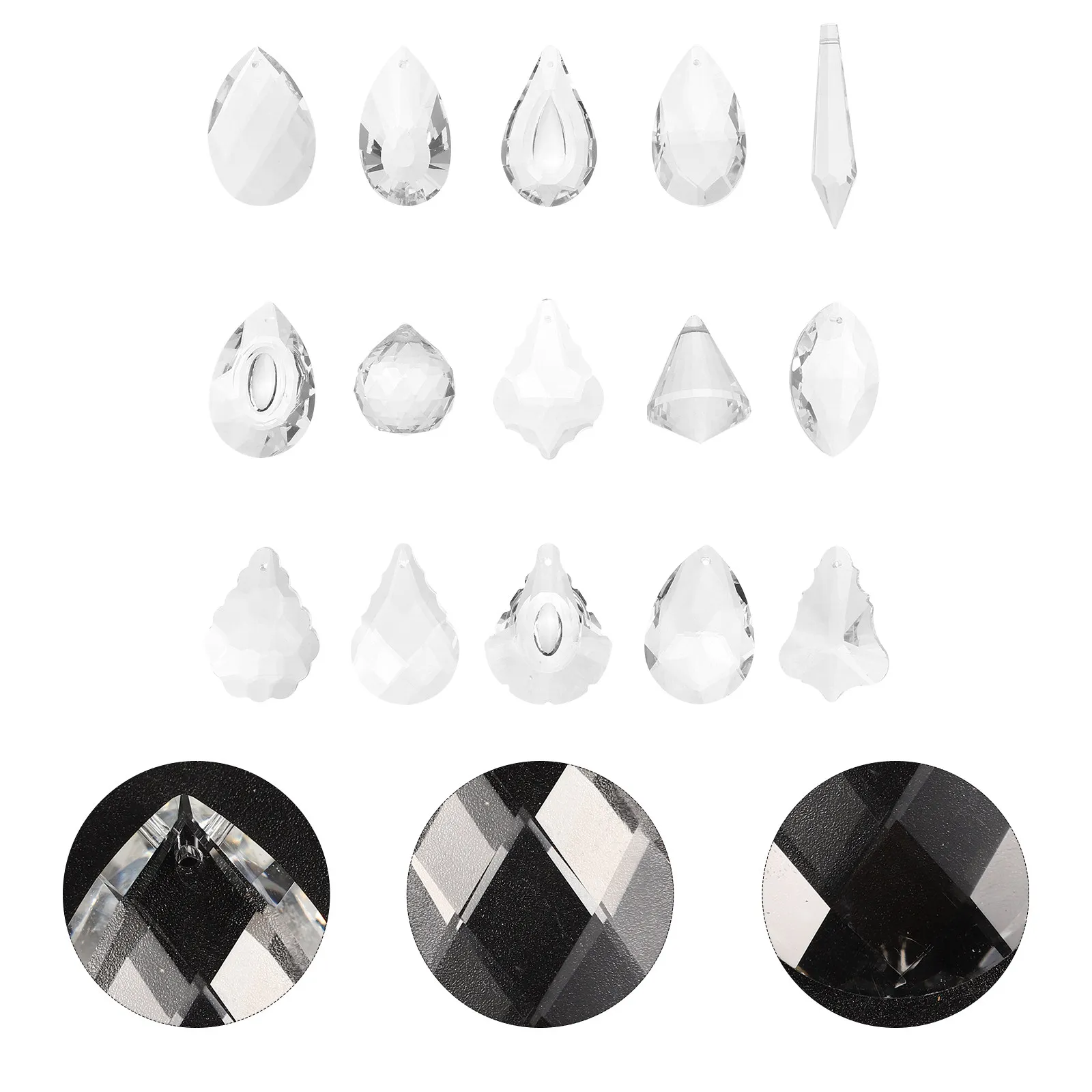 15Pcs Crystal Hanging Pendants Sun Catchers for Windows Garden Backyard Terrace DIY Chandelier Christmas Tree Decor Rainbow