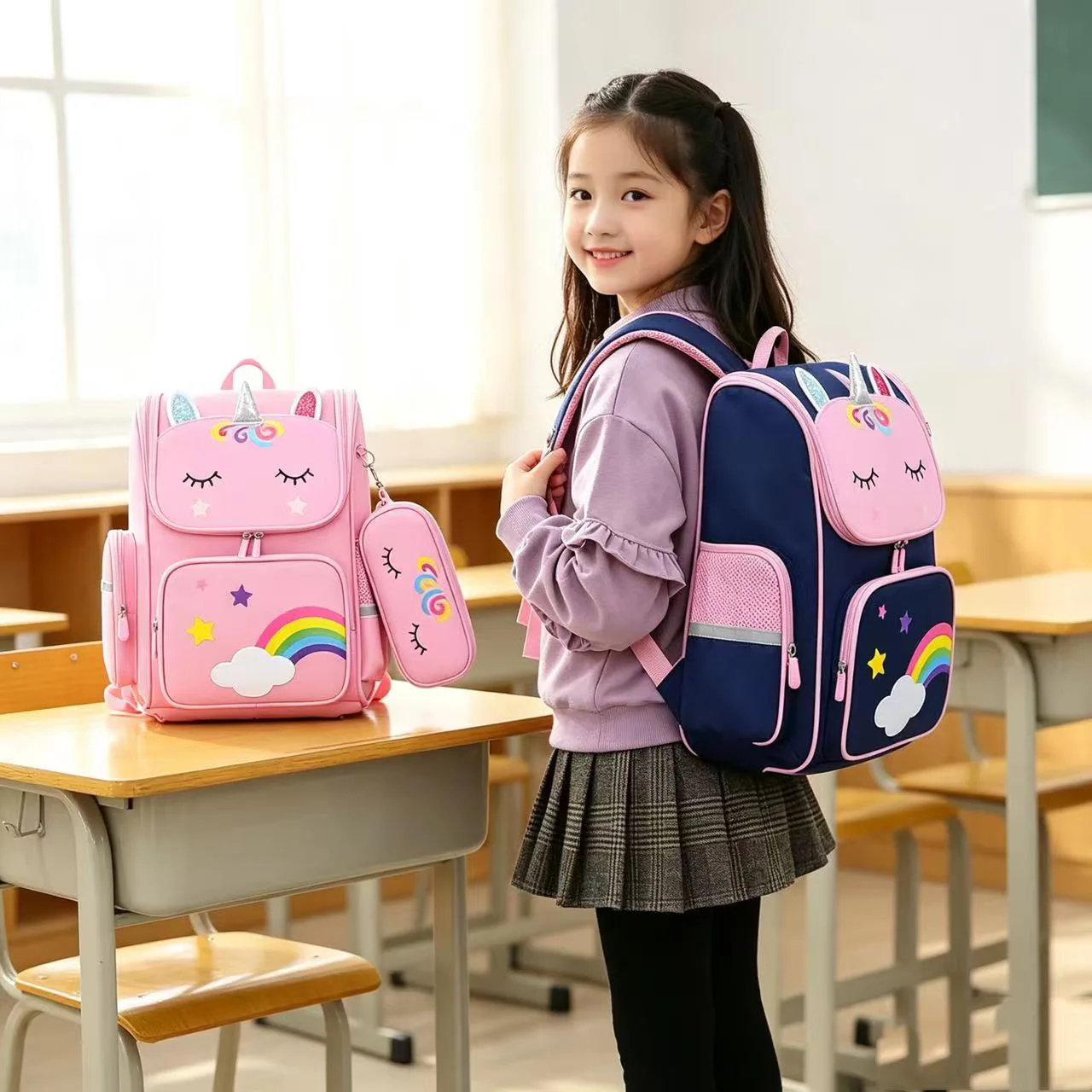 adorable-lightweight-waterproof-backpack-for-girls-6-12-years-old-with-pull-rod-school-bag-student-bag-travel-bag