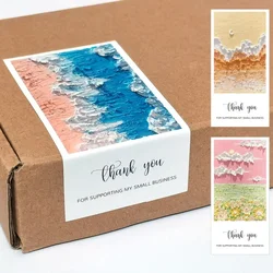 50pcs Flower Thank You Stickers Seal Labels For Gift Or Commodity Decor Stickers Small Business Packaging Sealing Stickers