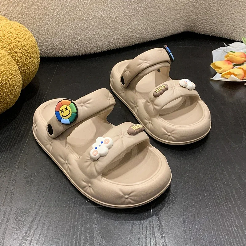 Summer Women's Slippers Fashionable Cute Comfortable Home Anti Slip Thick Sole Beach Sandals