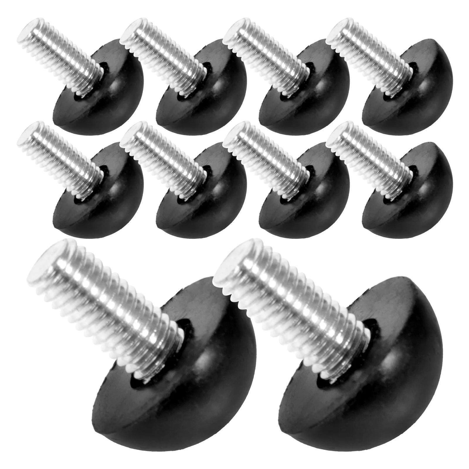 

10 Pcs Floor Mat Desk Legs Furniture Feet Screw on Leveling Adjustable for Round Head Levelers Foot Extenders Rubber Cabinets