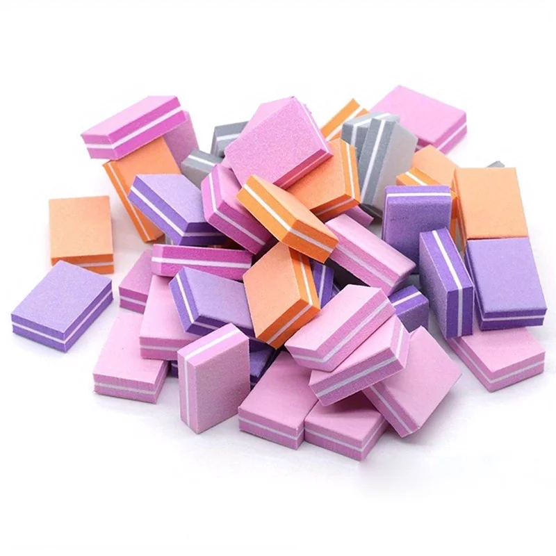 50 個ミニバフサンディングファイルブロックペディキュアマニキュアケアネイルアートバッファポリッシュマニキュアペディキュア爪やすりツール