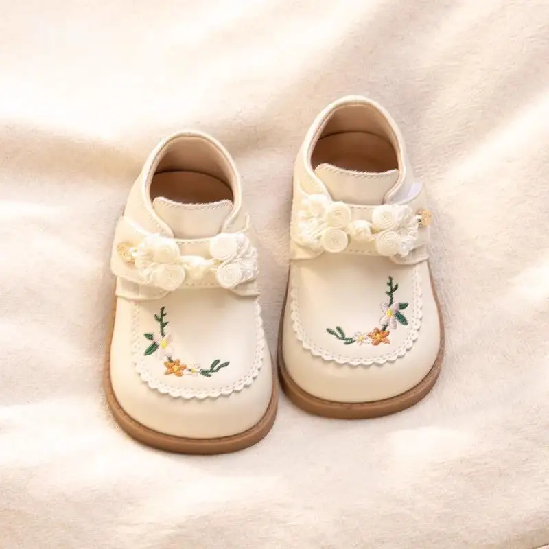 

Girls' Soft Sole Leather Shoes Toddler First Walking Shoes Spring Autumn Kids Chinese Style Dress Shoes Cute Baby Girls Footwear