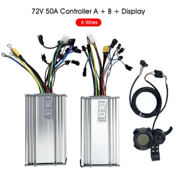 DAMAO 72V 50A 6 Wires Controller Display Accelerator for Dual Motors 7000W 6000W Electric Scooter Board Meter Instrumentation