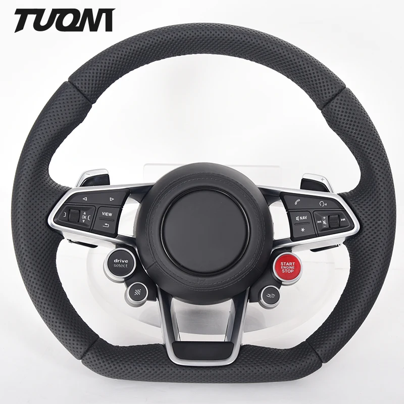 

Wholesale cheap perforated leather steering wheel/Carbon fiber R8 car steering wheel R8