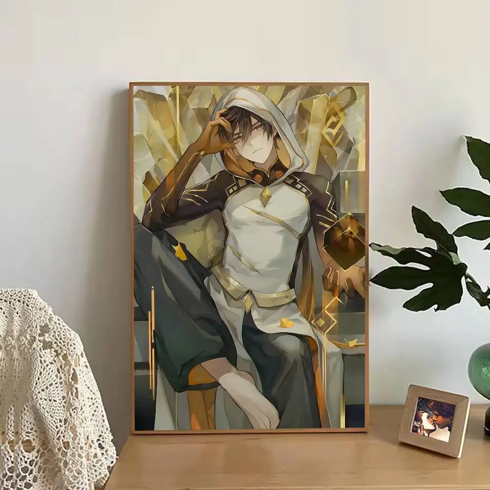 Zhongli G-Genshin Impact Poster Wall For Sticky Decoration Waterproof Home Living Room Bedroom Bar