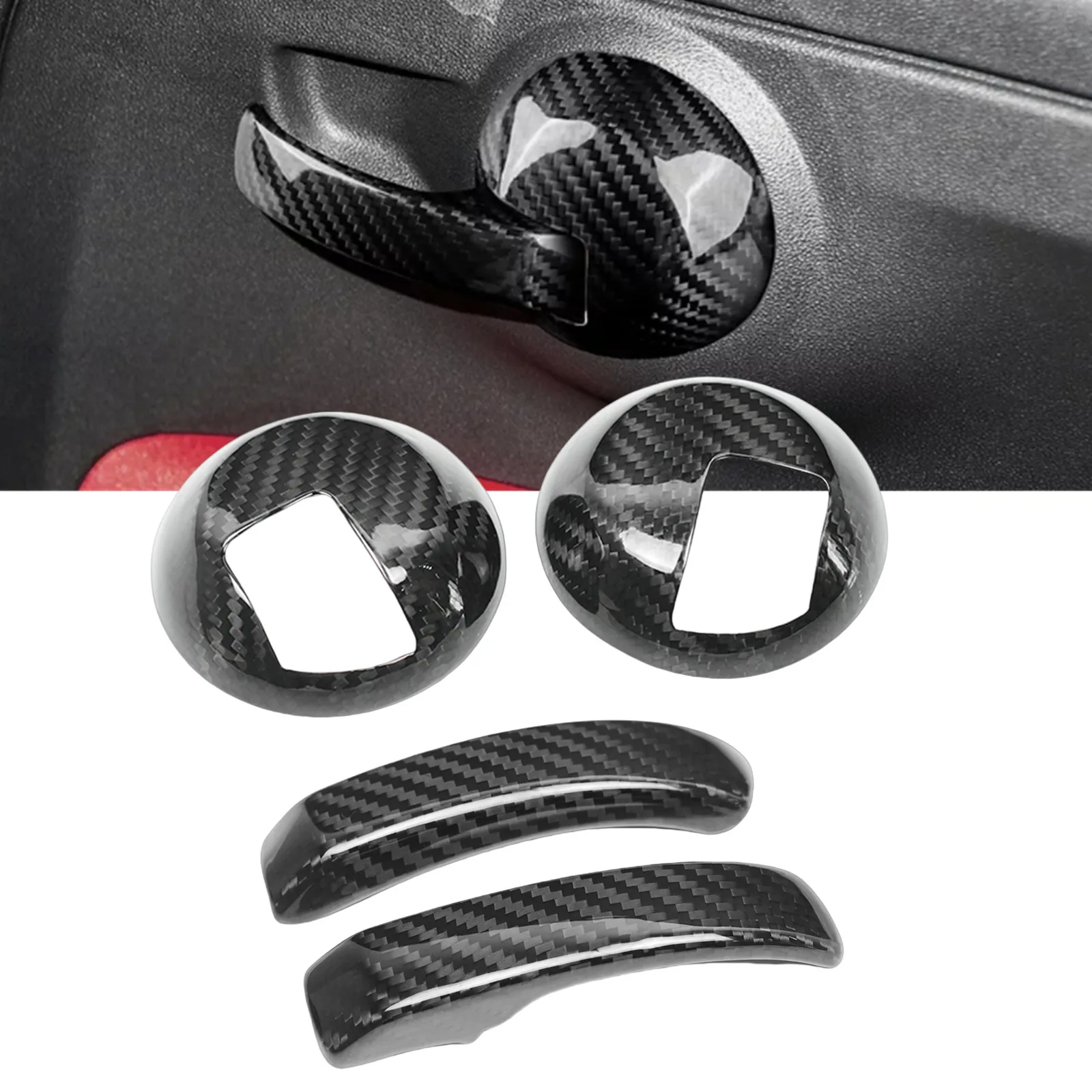 Car Inner Door Interior Handle Catch Cover Trim For Fiat 500 Abarth 595 2008-2023