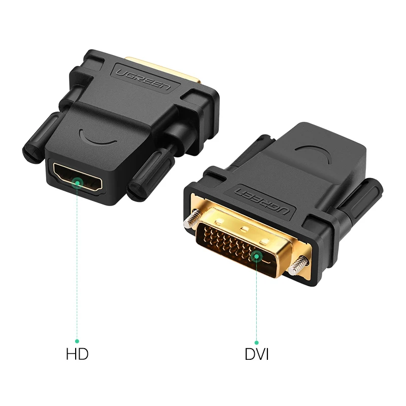 Ugreen DVI to HDMI Adapter Bidirectional DVI-D 24+1 Male to HDMI Female Cable Connector Converter for HDTV Projector HDMI to DVI