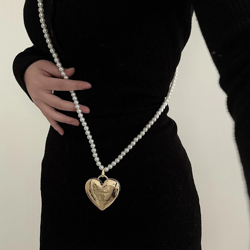 Fashion Jewelry Vintage Temperament Simulated Pearl Heart Body Chain For Women Party Gifts Delicate Design Accessories