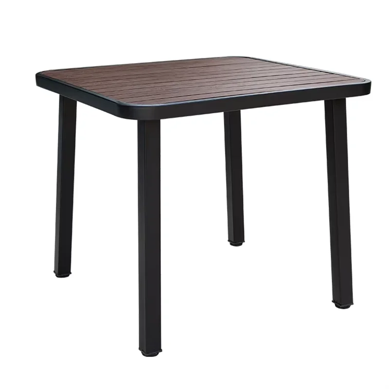 Mesa de jantar retangular para jardim ao ar livre, mesa de jantar de madeira marrom, mesa impermeável, nova, 85cm, 2-4 pessoas