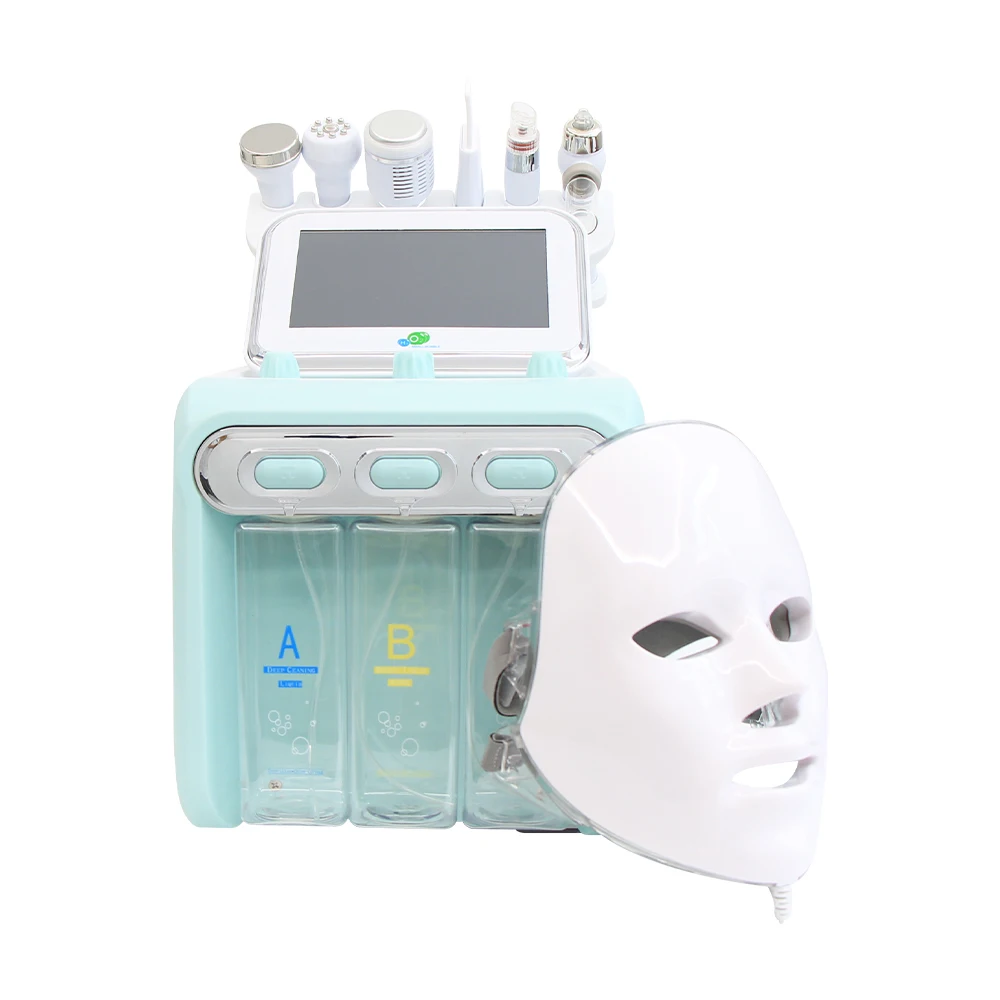 AOKO 6/7 In1 H2-O2 Hydro Dermabrasion Beauty Facial Bubble Skin Deep Cleansing Microdermabrasion Machine Bio-lifting Massage