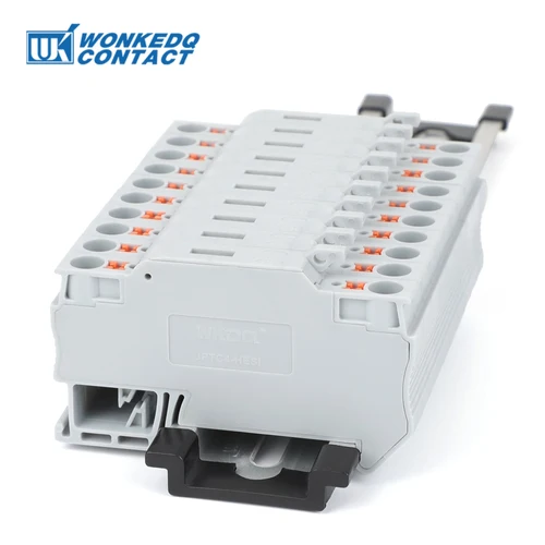 Imagen 2 del producto 10 Uds bloque de terminales Fush PTC4-HESI palanca de desconexión conector de empuje montaje Din con 5x20mm 0.5A-10A fusible PTC 4-HESI