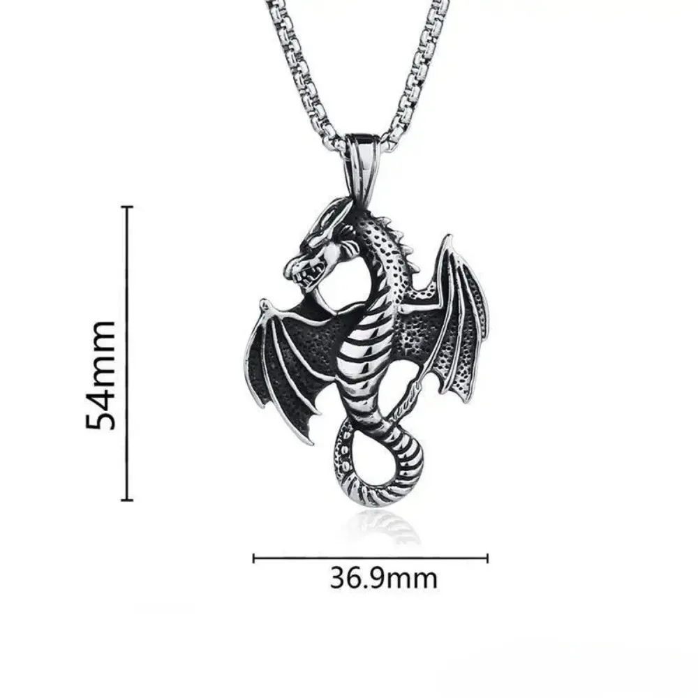 قلادة بدلاية تنين شريرة للرجال ، قلادة شخصية عتيقة بانك ، زخرفة لهب ، موضة بسيطة ، اتجاه متخصص ، هدية حفلة ، جديدة