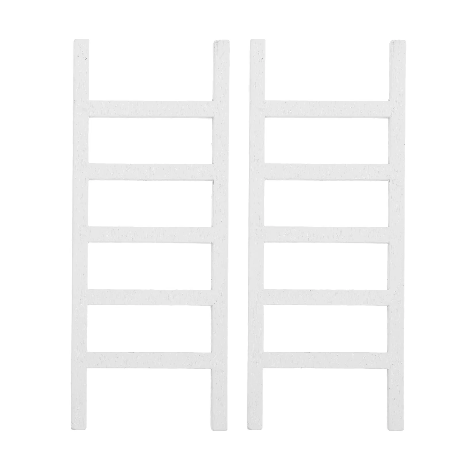 2Pcs Mini Wooden Ladder Dollhouse Furniture 1:12 Scale Natural Wood Small Staircase for Craft Garden Decoration 3.93x1.57 Inch