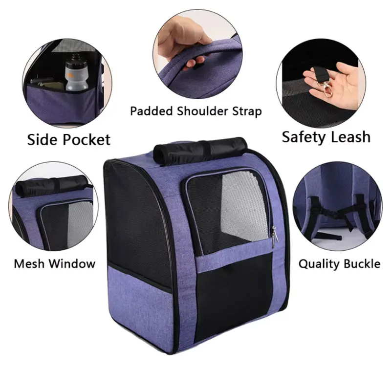 Pet Cat Backpacks Breathable Outdoor Cat Carrier Shoulder Bag for Small Dogs Cats Portable Travel Folding Backpack Pet Supplies